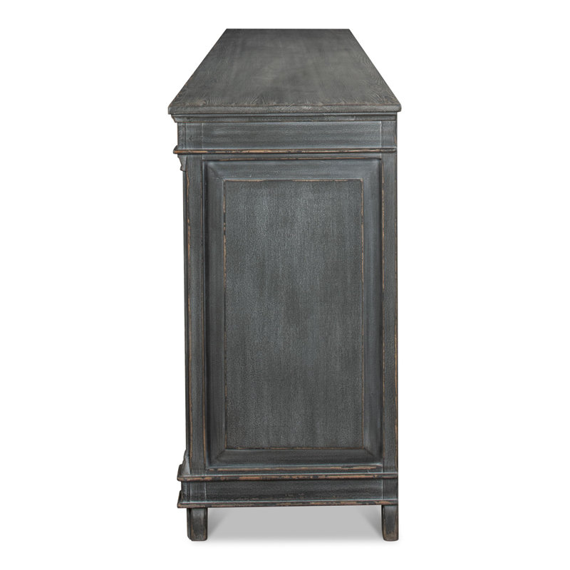 Marksman 96'' Concrete Gray Solid Wood Traditional Sideboard