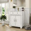 Meuble-lavabo 28 po avec lavabo en céramique, portes à fermeture douce et tablettes réglables-128923645