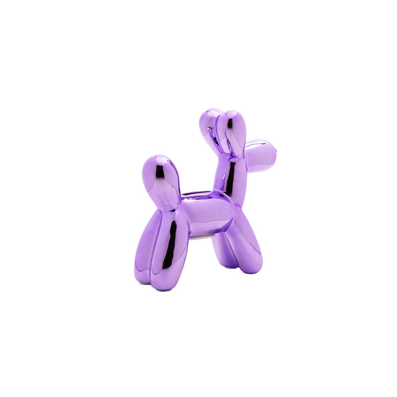 Mini tirelire pour chien en céramique lavande Plus - 7,5 po de hauteur