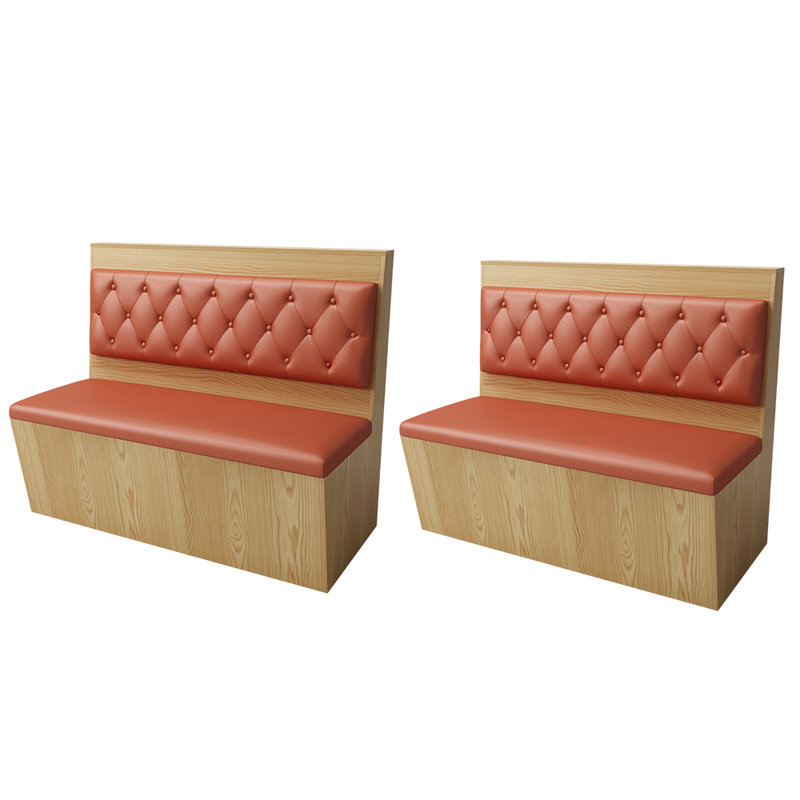 Banc de salle à manger léger en similicuir rembourré, Orange