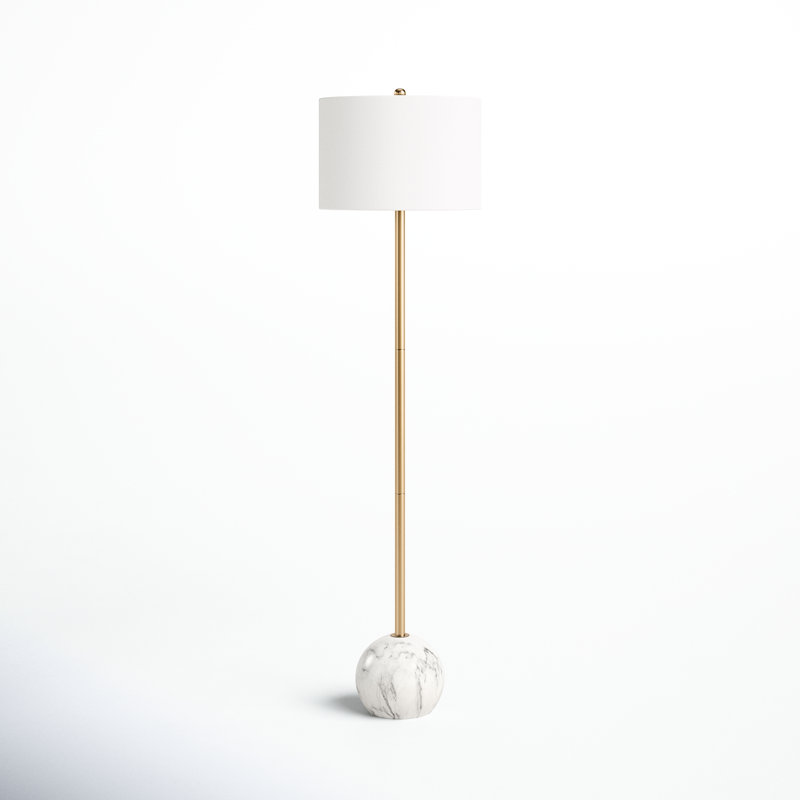 Lavera 64'' Traditional Floor Lamp, Gold/White