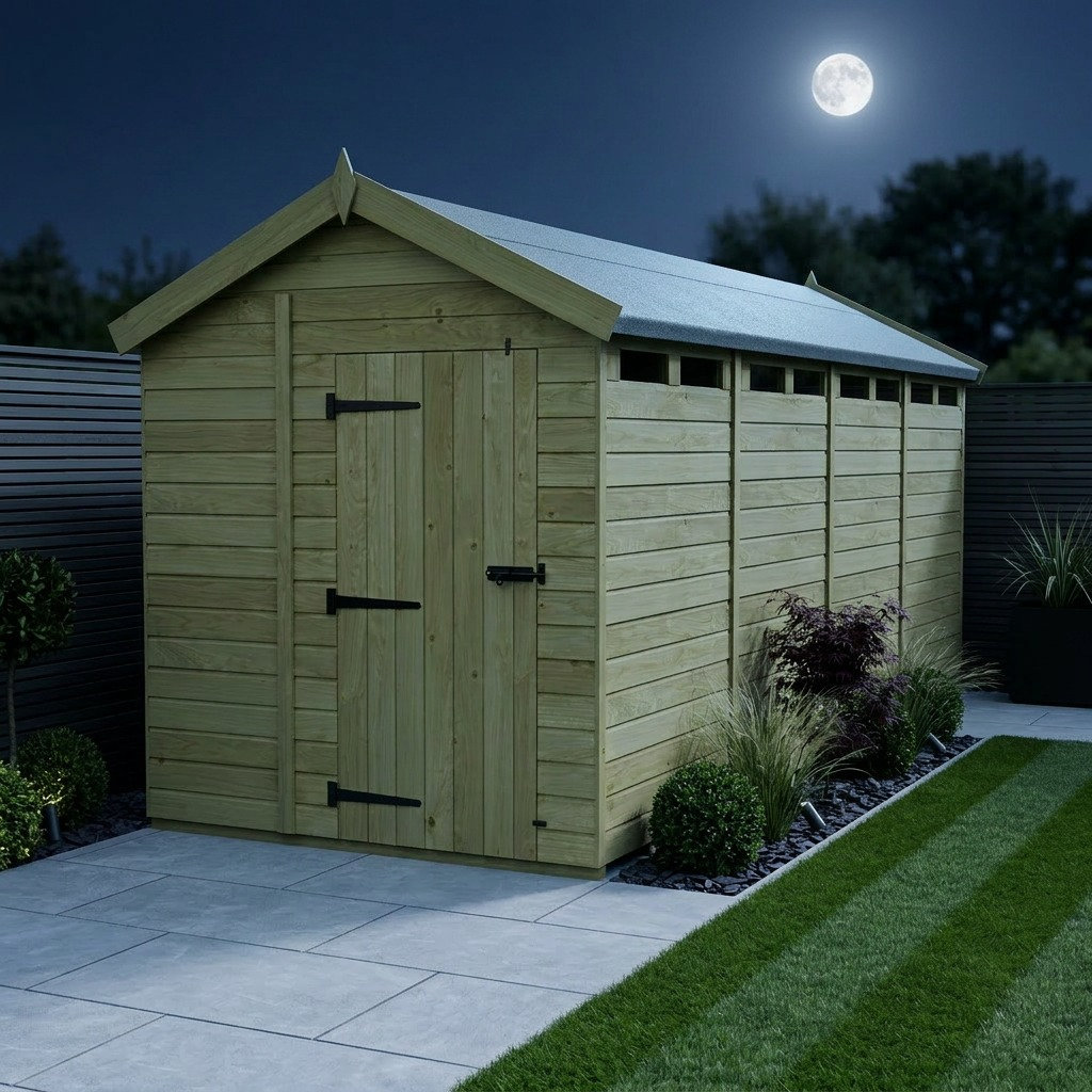 Total Sheds 6ft x 16ft Security Apex Shed - Heavy-Duty Hasp Staple Anti-Tamper - Pressure Treated Timber - UK Manufactured