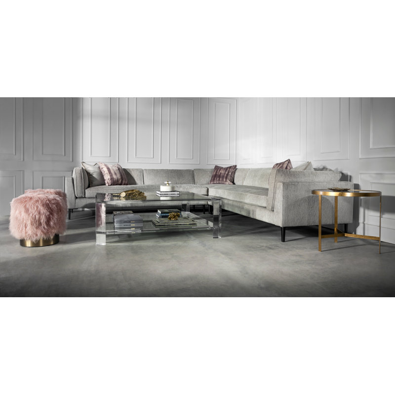 Surrey Glass Cocktail Table, 17" H X 52" L X 52"W