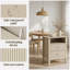 Ensemble de 2 tables de chevet cannelées à 2 tiroirs de 18 po, tables de chevet de chambre à coucher beige moderne, tables de bout avec canapé et rangement-129366147-129366148