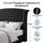 57" Velvet Button Tufted Wingback Queen Bed Frame with Storage Drawers, No Box Spring Needed, Black-11630332-11630323