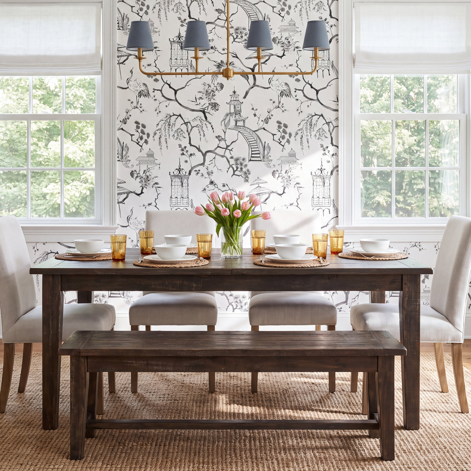 Breene NON-PASTED,UNPASTED Floral Wallpaper, Black