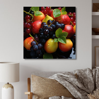 Impression sur plateau de fruits - fruits, art mural en métal