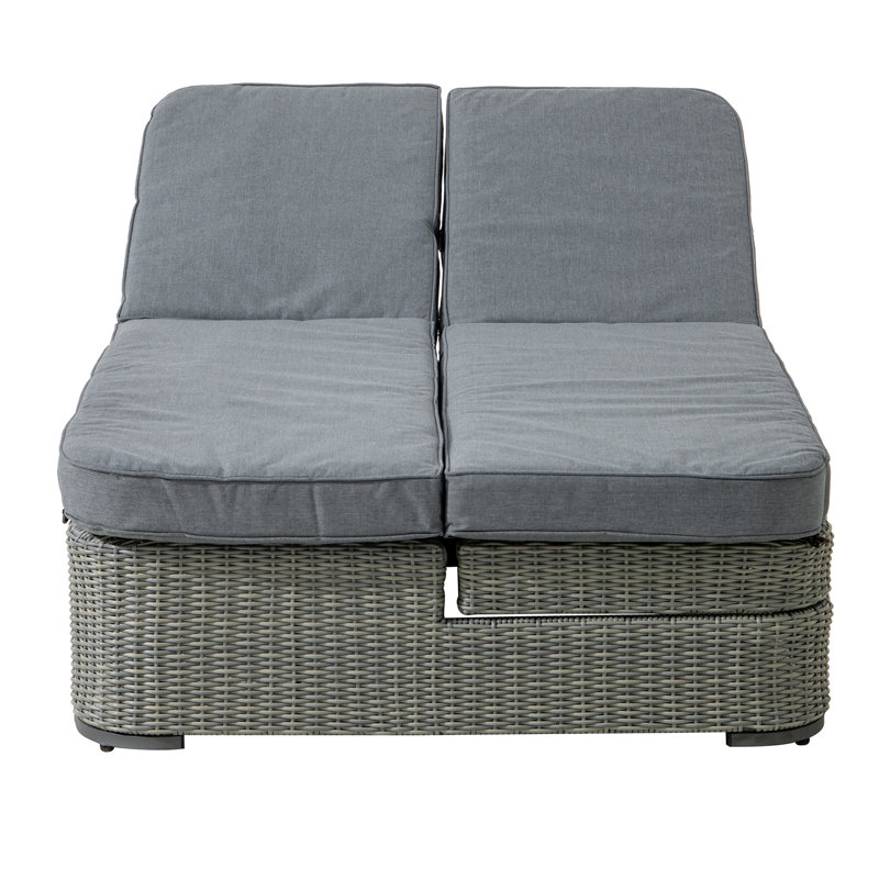 Steel garden lounge Aarhus - 194cm x 112cm, Grey