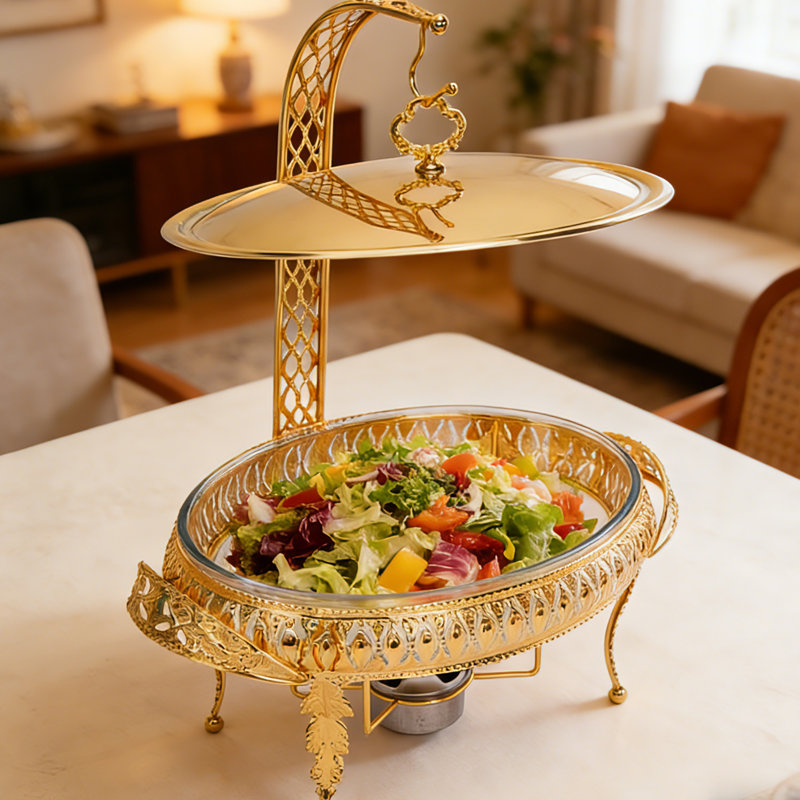 Large-capacity Multi-functional Oval Glass Chafing Dish