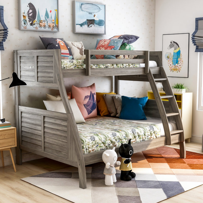 Lit superposé simple au-dessus de double Acevedo par Sunside Sails, Gris antique