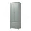Tall Storage Cabinet With Two Drawers For Bathroom/Office, Grey-743723850