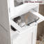 Armoire de cuisine de 67 po de hauteur, armoire de salle de bain avec portes en verre et tablette réglable-2122115150