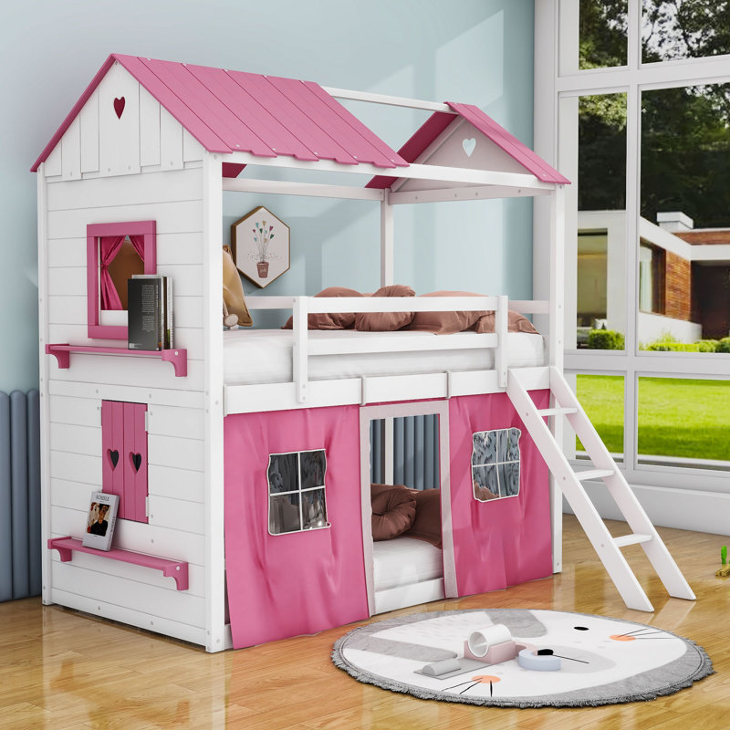 Adelheid Kids Bunk Bed, Twin, Pink