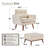 Upholstered Linen Accent Chair with Storage Ottoman Living Room Set-2025504700