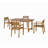 5-Piece Outdoor Acacia Wood Outdoor Dining Set Of 4,59.06-Inch Rectangular Table With Umbrella Hole,Suitable For Patio, Lawn, Garden, Poolside, & Indoor Use-2017377436