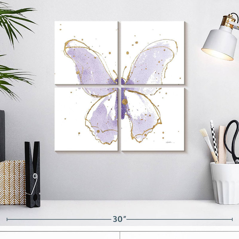 Papillons dorés lavande Brampt, H 18 po x l 18 po