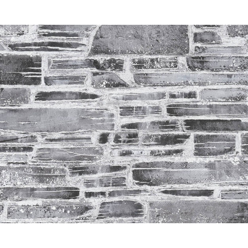 Rouleau de papier peint Bricks L 33 pi x l 21 po, Noir