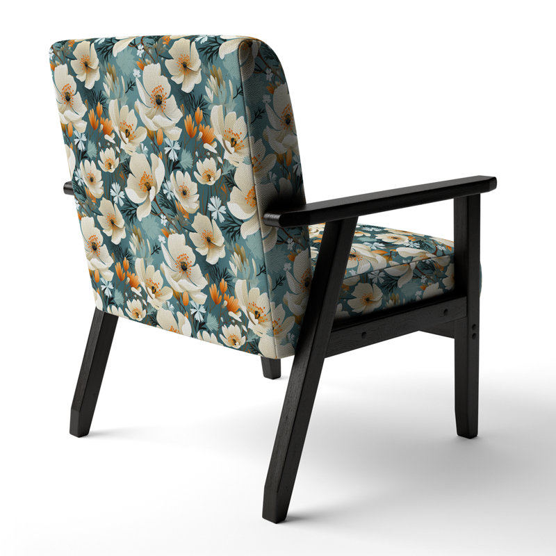 Fauteuil d'appoint rembourré ivoire Coastal Blossoms