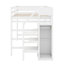 Lit mezzanine double avec garde-robe de rangement-389097636