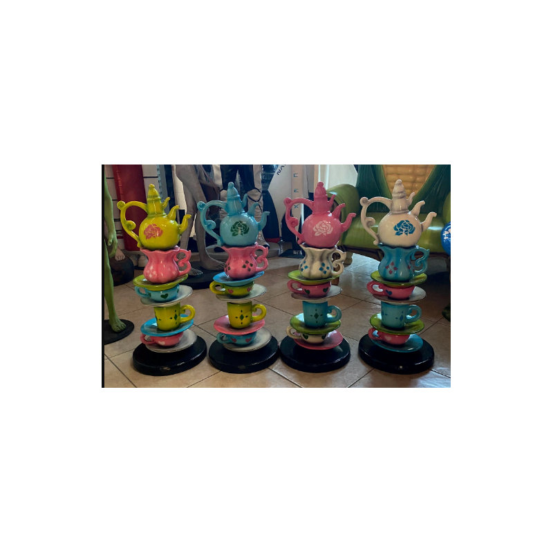 Petite statue de table Mychele, Rose / blanc / bleu / vert