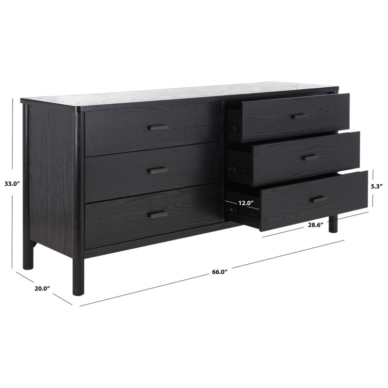 Jaylessa 6 - Drawer Dresser, Black