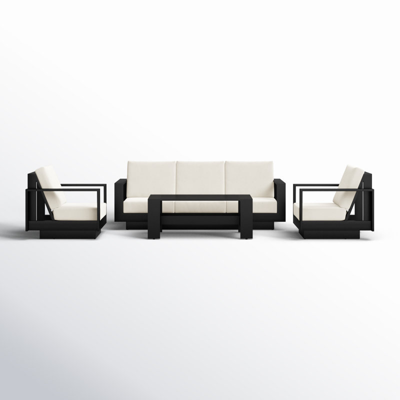 Sterling 4-Piece Outdoor Seating Group with Swivel Chairs and Sunbrella Cushions