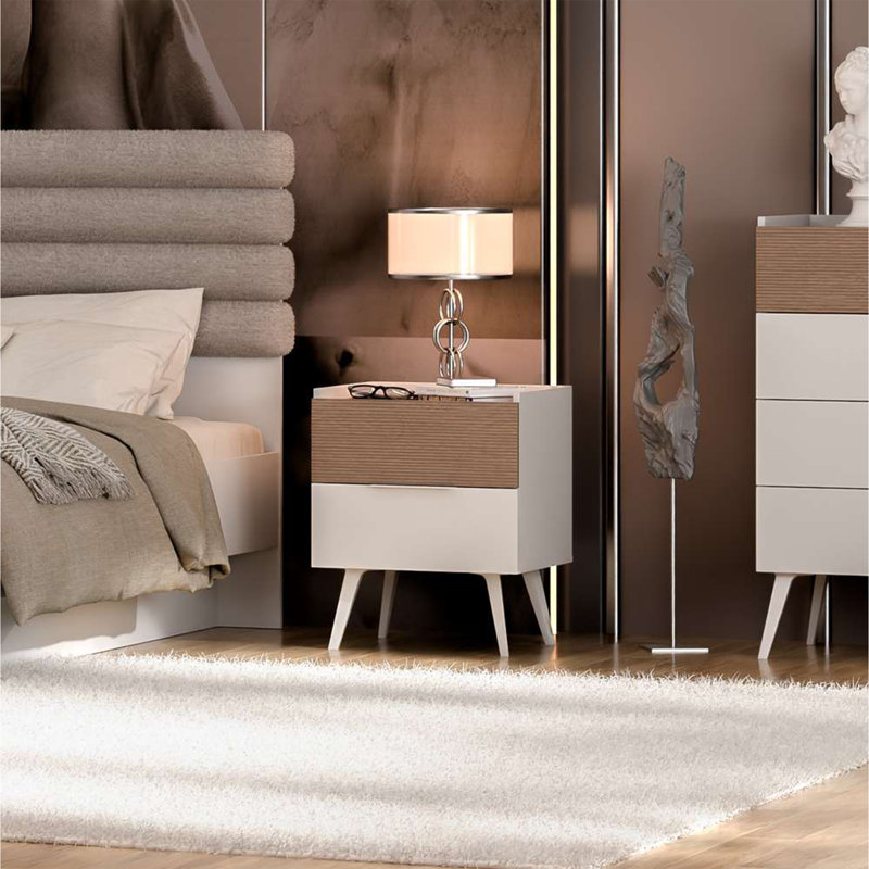 Table de chevet 2 tiroirs Mink