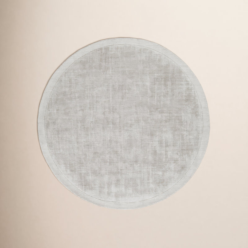 Tapis sauge clair tissé à la main Mckinley, Rond 5 pi 9 po