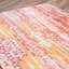 Tapis en polyester tissé à la machine Ouellette de couleur rouille / jaune / gris-778926962