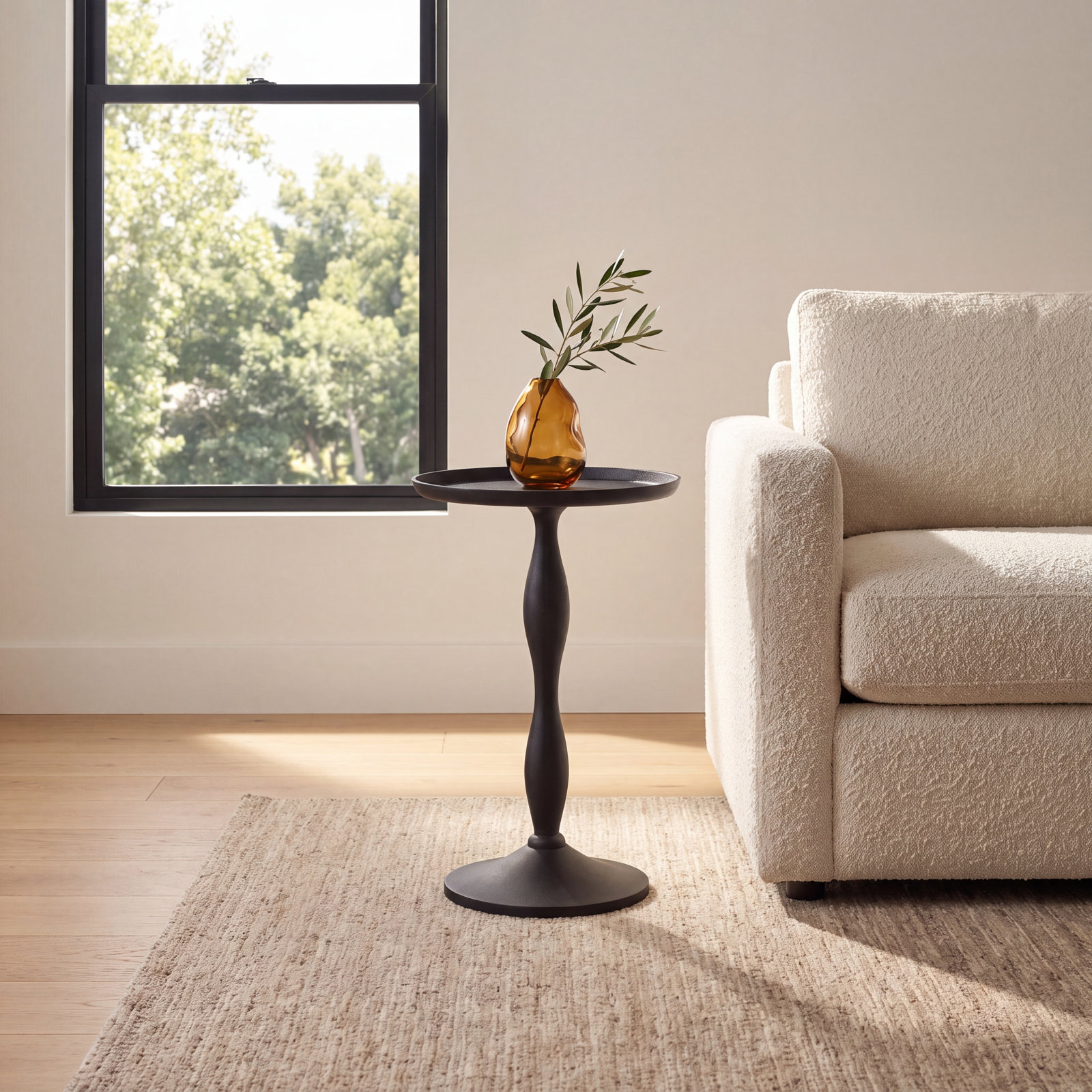12" End Table, Black Antique