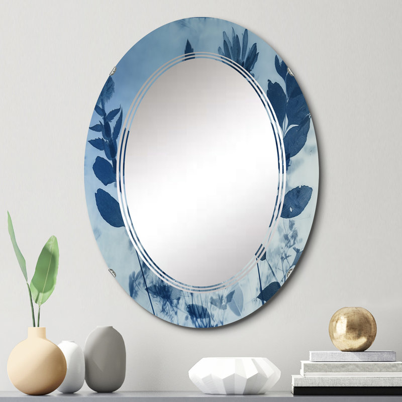 Khaja - Miroir mural moderne ovale, 30 po x 20 po