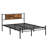 Queen Size Bed In Metal - Modern Design, Wood Headboard, Noise-, Under Storage, Easy Assembly, 450Lbs Weight Limit, Black + Brown Bedframe And Quiet, Panel Fits All Mattress Types, Capacity,-2125186692