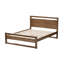 Lit à lattes en bois massif de taille très grand Julienn, brun, H 41,04 po x l 79 po x L 84,42 po