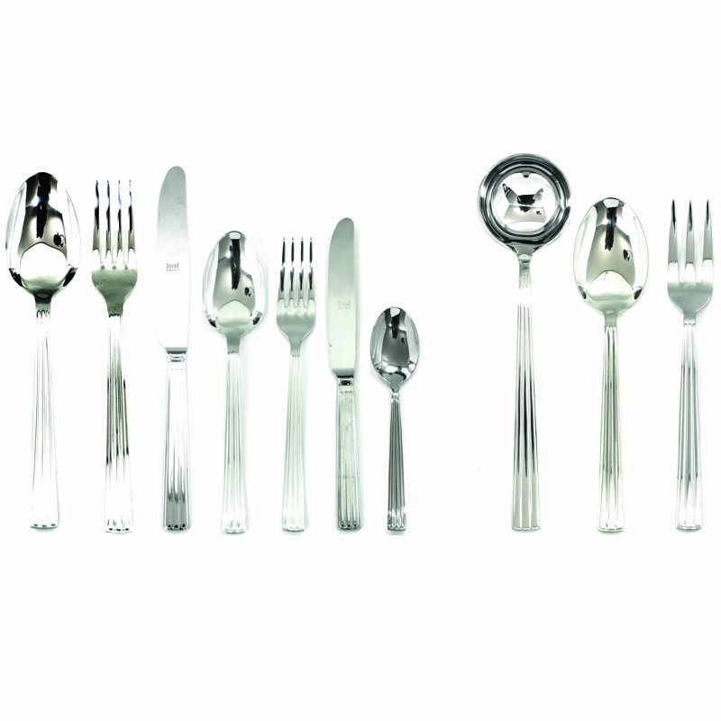 Ensemble de couverts Sole avec couteaux H / H - 45 pièces - Acier inoxydable