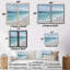 «Blue and White Coastal Beach Wonder», art encadré sur la plage, décoration murale bord de mer blanc 2 pièces-1235251870-1235251860-1235251871