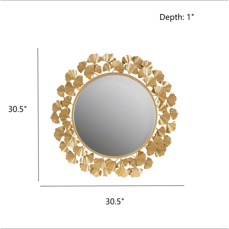 Miroir mural rond 30,5 po Gingko