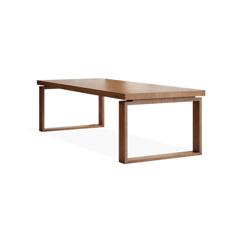 Bureau d'écriture rectangulaire en bois massif brun, H 29,53 po x l 62,99 po x P 27,56 po