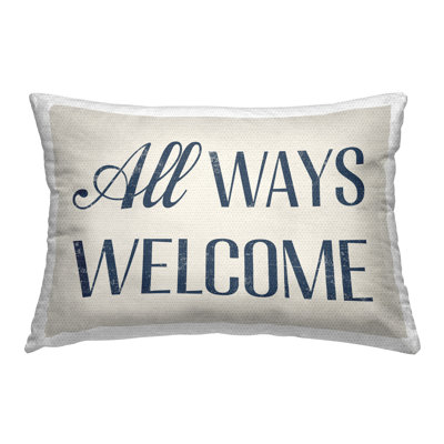 All Ways Welcome Outdoor Printed Pillow by Daphne Polselli