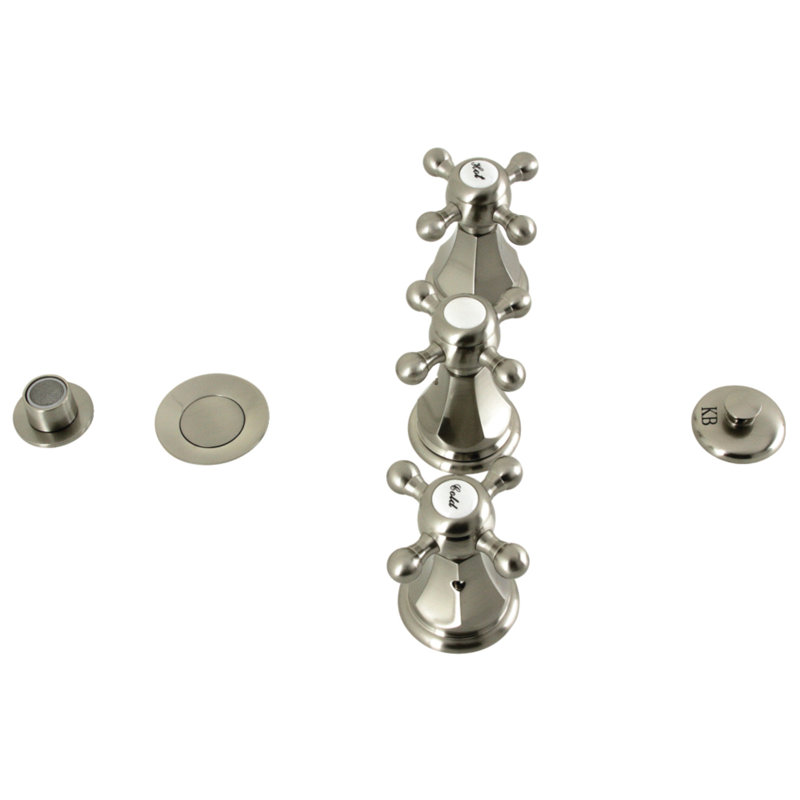 Robinet de bidet espacé vertical, Nickel brossé