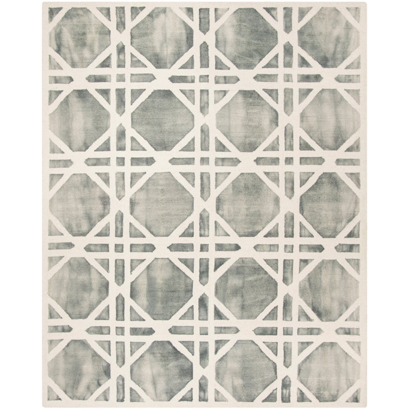 Tapis géométrique en laine touffeté à la main Brynjar, Rectangle 4 pi x 6 pi