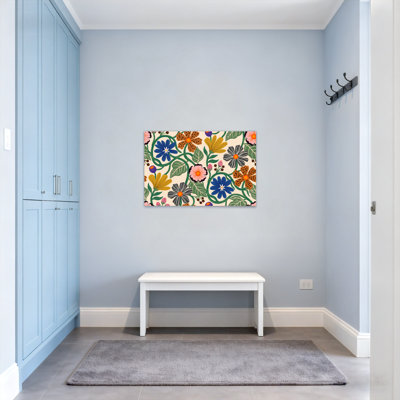 Plantes et fleurs, motif floral coloré avec des fleurs et des feuilles vibrantes