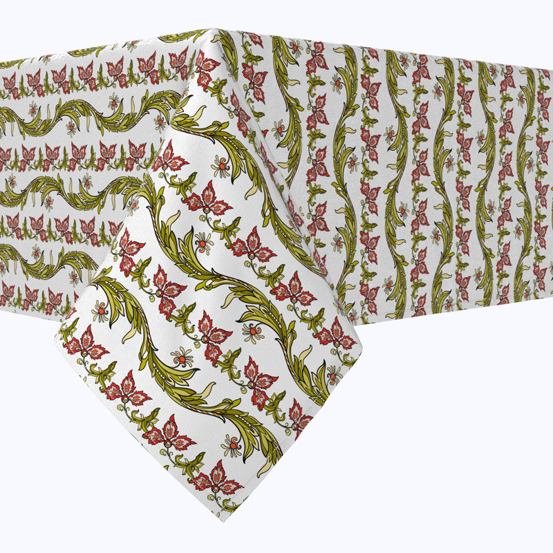 Rectangular Tablecloth, 100% Cotton, Floral 7, 84" x 60"