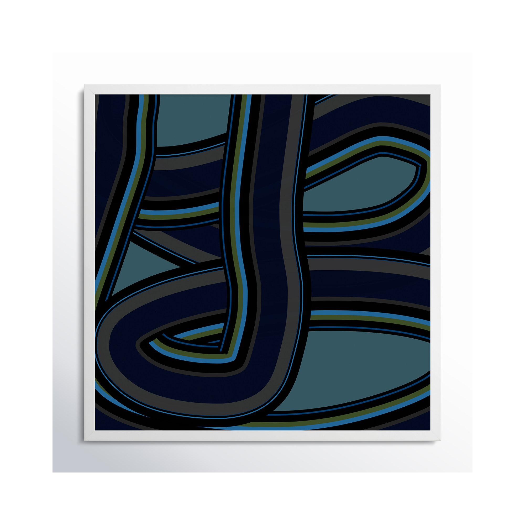 Stone Blue Twist by Jacques Pilon, White, 16" H x 16" W x 1.25" D