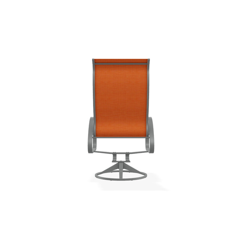 Aruba 1 Outdoor Dining Armchair, Textured Graphite, Canvas Tangerine Sunbrella® Canvas