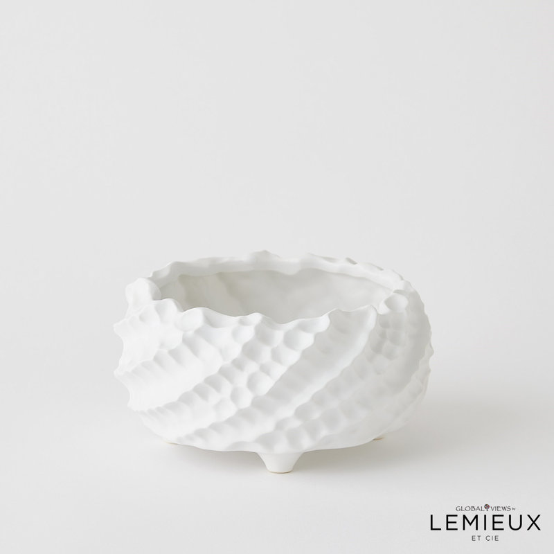 Cadoret Bowl, Matte White, 3.5" H x 7" W x 7" D