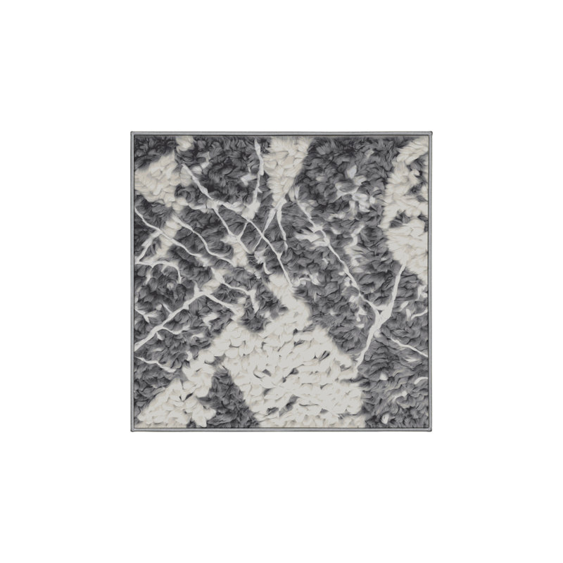Tapis gris lavable à la machine, Carré 6 pi