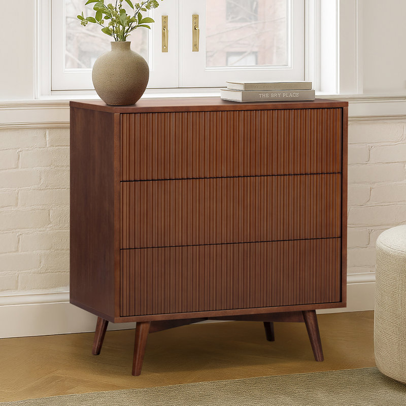 Commode 3 tiroirs Tremolo, Noyer