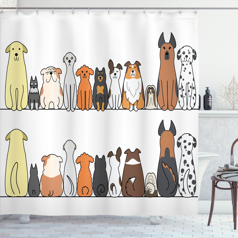 Shower Curtain with Hooks Included, 69" H x 105" W