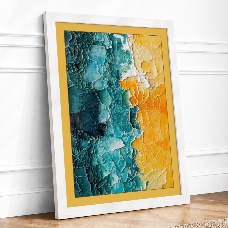 Chromatic Divide Abstract - Framed Print, A2 - 59.4 x 42.0 cm, White