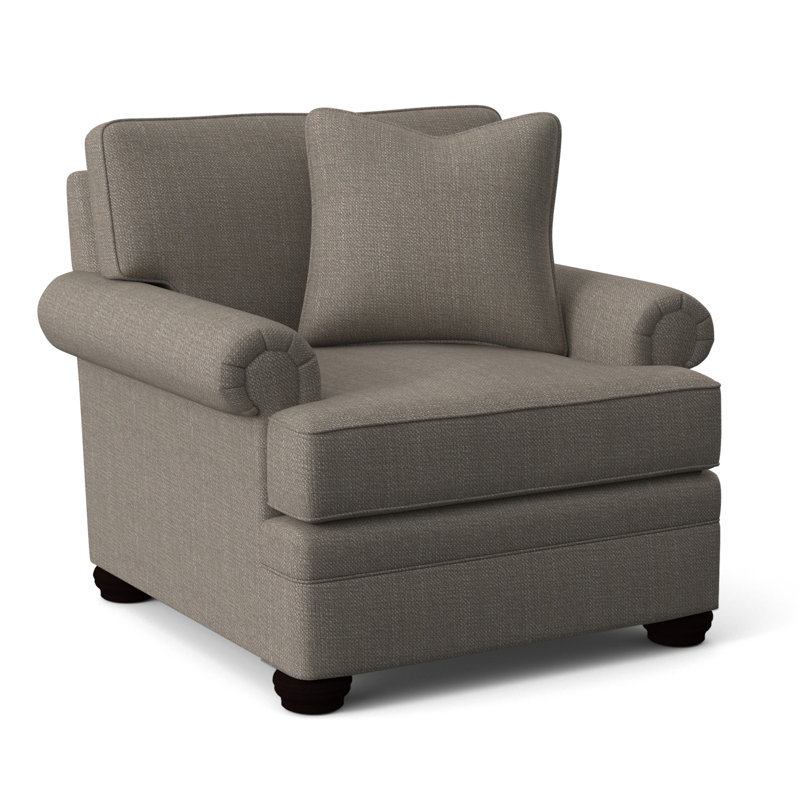 Kensington Armchair, Stone Crypton Performance; 0884-83, Java Finish